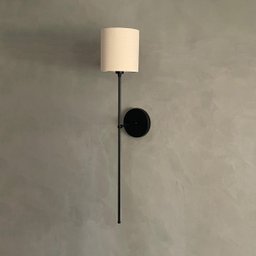 Kit 2 Arandelas de Parede Clássica Preto com Cúpula Bege + Lâmpada Branco Frio - 1