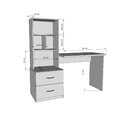 Ver imagem 4 de Escrivaninha Cristal 2 Gavetas e Nichos Organizadores Preto - Peternella