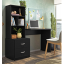 Ver imagem 1 de Escrivaninha Cristal 2 Gavetas e Nichos Organizadores Preto - Peternella