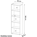 Ver imagem 4 de Estante Livreiro 5 Prateleiras 180x60 Cm Menta Arly