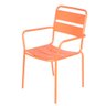 Cadeira com Braços Empilhável Bora em Ferro C/ Pintura Epóxi Coral C/ Proteção Uv e Uva Área Externa - 1