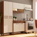 Ver imagem 1 de Kit Cozinha Ambiente Nala 4 Peças Nogueira Off White Ripado - Kits Paraná