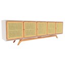Ver imagem 1 de Balcão Buffet Ricco 273 5 Pts Laca com Portas em Palhinha Off White