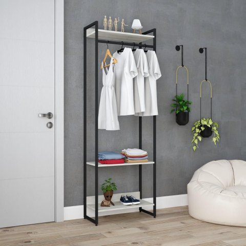 Estante Closet Arara c/03 Prateleiras Dynamica 60 cm Est.Preta