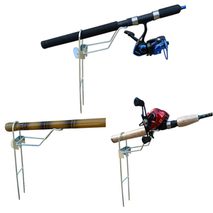 KIT 05 SUPORTES PARA 1 VARA DE PESCA MANIVELA COM REGULAGEM