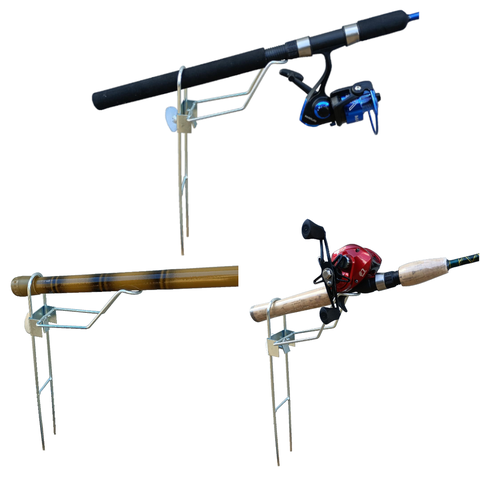 KIT 05 SUPORTES PARA 1 VARA DE PESCA MANIVELA COM REGULAGEM