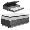 Ver imagem 1 de Cama Bibox Baú com Colchão City Solteiro e Cama Auxiliar Conjugada 88x188x69cm Bela