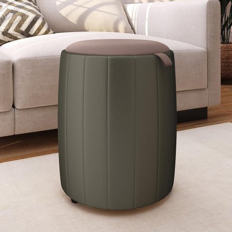 Puff Gourmet Banqueta Esther para Sala, Quarto ou Escritório - Verde Oliva
