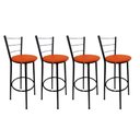 Ver imagem 1 de Kit 4 Banquetas Alta Preta Cozinha Gourmet Americana Balcão:laranja