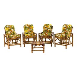 4 Cadeiras de Bambu cana da India com mesa para sua casa Art Decor E-commerce Móveis de Bambu - 1