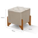Ver imagem 4 de Puff Banqueta Decorativo C/ Pés em Madeira Costura Kansas
