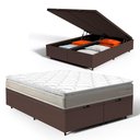 Ver imagem 1 de Cama Box Baú com Colchão de Espuma D45 Pillow Top Ortopédico Domo Queen 158cm