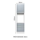 Ver imagem 3 de Torre Quente Madesa Lux 60 cm 1 Porta 3 Gavetas Branco/Cinza