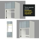 Ver mais imagens de Torre Quente Madesa Lux 60 cm 1 Porta 3 Gavetas Branco/Cinza