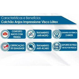 Colchão Casal Anjos para Hotelaria Látex Molas Ensacadas MasterPocket Impressione Visco Euro Pillow ( - 2