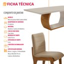 Ver imagem 7 de Conjunto Sala de Jantar Bella Tampo 220cm Laqueado Canto Moeda com Vidro e 8 Cadeiras Bella