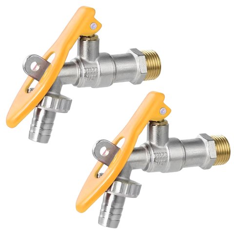 Torneira de Metal com Porta Cadeado para Jardim Quintal Tanque 1/2" | Hayom | Kit 02 Un