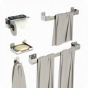 Ver imagem 3 de Kit Acessórios para Banheiro Inox com Adesivo 5 Peças Elg