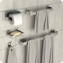 Ver imagem 1 de Kit Acessórios para Banheiro Inox com Adesivo 5 Peças Elg