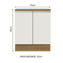 Ver imagem 3 de Balcão Armário de Cozinha 70 cm 2 Portas Rustic/Branco Glamy Madesa