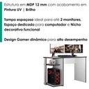 Ver imagem 5 de Mesa Gamer 108 cm Essence Play Branco Preto Rudk
