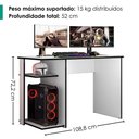 Ver imagem 3 de Mesa Gamer 108 cm Essence Play Branco Preto Rudk