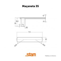 Fechadura Externa 803/35 Roseta Quadrada Inox - Stam - 3