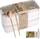 Ver imagem 3 de Ultra Marmita Fitness Lunch Box 900ml 3 Divisórias Bege