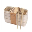 Ver imagem 1 de Ultra Marmita Fitness Lunch Box 900ml 3 Divisórias Bege