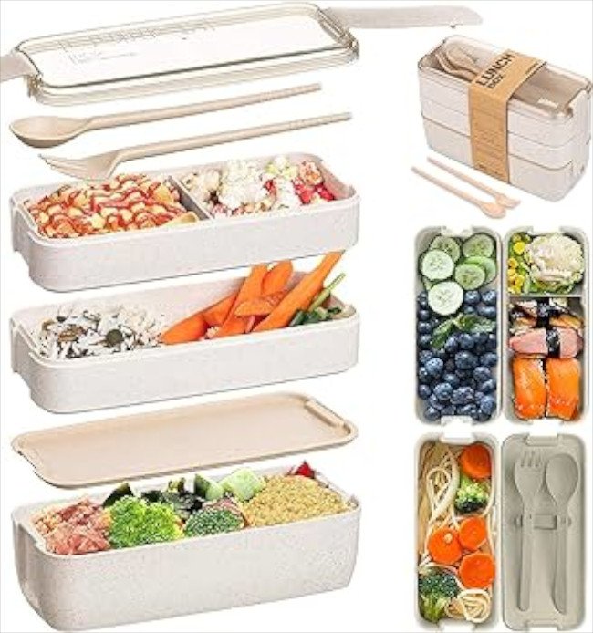 Ultra Marmita Fitness Lunch Box 900ml 3 Divisórias Bege - 6