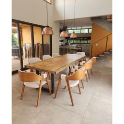 Mesa de Jantar Prancha Pequia 250x90 Base Me Aço Carbono - Mesa para 10 Pessoas - 2