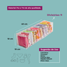 Kit Com 4 Colmeias Organizadoras de Gaveta P Para Calcinhas Meias 10x40x10 Cor:Invisível - 4