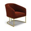 Ver imagem 3 de Kit 2 Poltronas Stella Bouclê Base Metálica Industrial Dourado - D'Rossi Terra