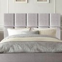 Ver imagem 2 de Cabeceira Cama Box Solteiro Estofada Poliana 90 Cm Suede:cinza Claro