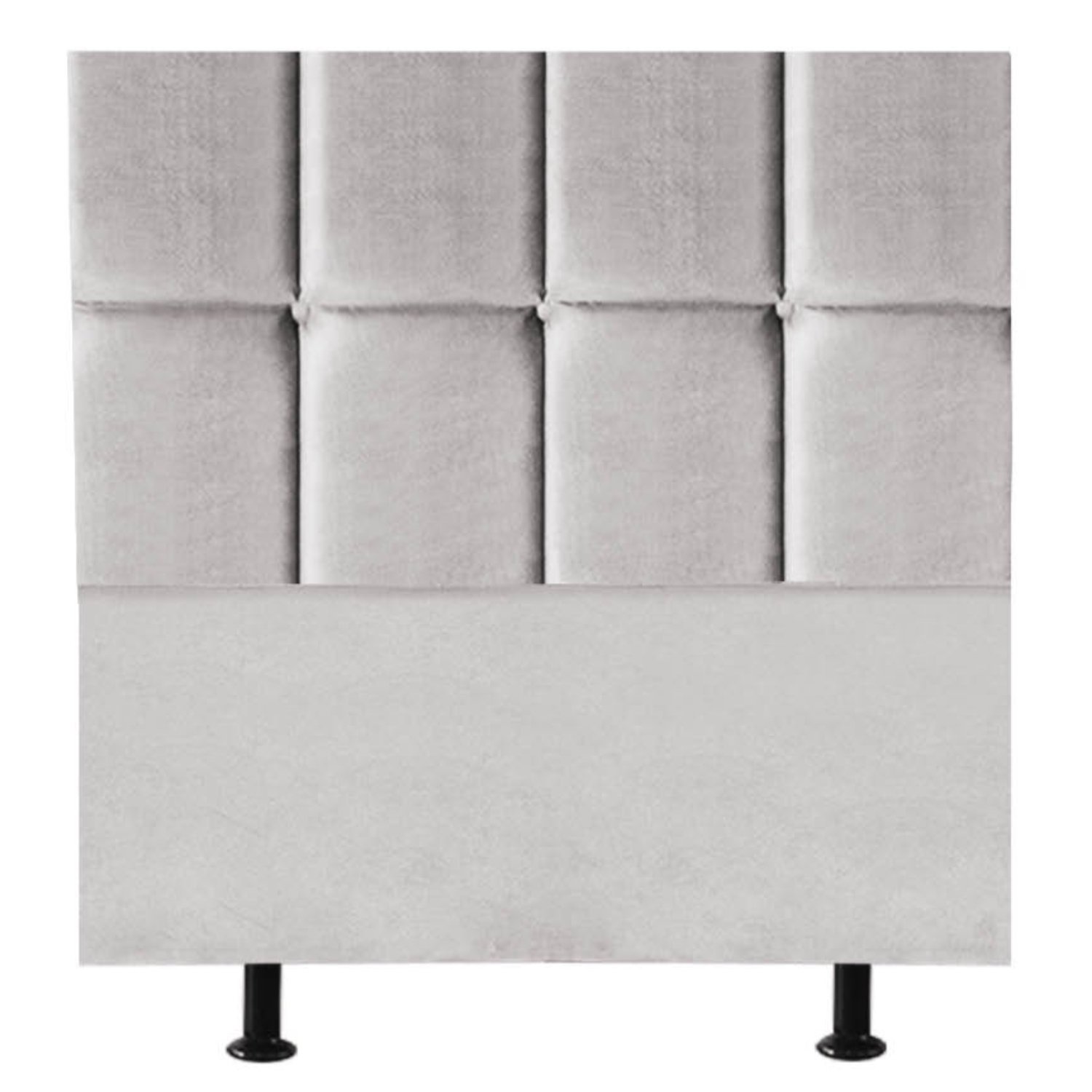 Cabeceira Cama Box Solteiro Estofada Poliana 90 Cm Suede:cinza Claro