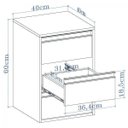 Ver imagem 2 de Mesa de Cabeceira 2 Gavetas em MDF Branco