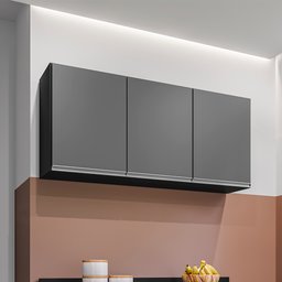 Armário para Cozinha 120cm - Vallisa Decor:preto/grafite - 2