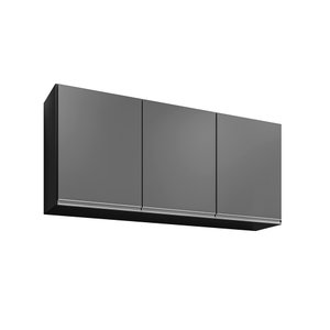 Armário para Cozinha 120cm - Vallisa Decor:preto/grafite
