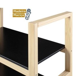 Conjunto Home Office com 1 Mesa e 2 Estantes em Madeira Maciça Guará CabeCasa MadeiraOriginals - 9
