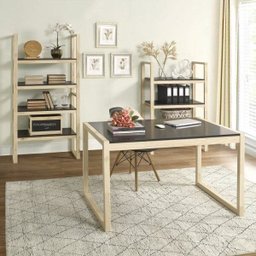 Conjunto Home Office com 1 Mesa e 2 Estantes em Madeira Maciça Guará CabeCasa MadeiraOriginals - 1