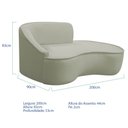 Ver imagem 5 de Kit Divã Recamier Orgânico Marrocos 200cm Lado Direito e 2 Poltronas Amore Bouclé Verde Oliva