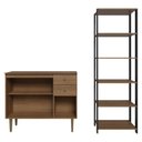 Ver imagem 6 de Kit Cozinha Balcão Gabinete 3 Portas 2 Gavetas e Armário Cozinha Despensa 5 Prateleiras Rustic