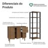 Kit Cozinha Balcão Gabinete 3 Portas 2 Gavetas e Armário Cozinha Despensa 5 Prateleiras Rustic - 5