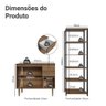 Kit Cozinha Balcão Gabinete 3 Portas 2 Gavetas e Armário Cozinha Despensa 5 Prateleiras Rustic - 4