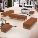 Ver imagem 2 de Kit 02 Puffs Decorativo Sala de Estar Bali W01 Pés Palito 210x60cm Bouclê Terracota - Lyam Decor