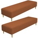 Ver imagem 1 de Kit 02 Puffs Decorativo Sala de Estar Bali W01 Pés Palito 210x60cm Bouclê Terracota - Lyam Decor