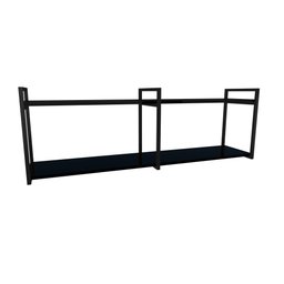 Nicho Industrial 2 Prateleiras Grécia Ferro Preto Tampo Preto 100cm - 1