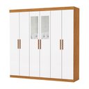 Ver imagem 2 de Guarda-Roupa Solteiro com Espelhos 6 Portas e 2 Gavetas 153cm Multimóveis CR35563 Madeirado/Branco