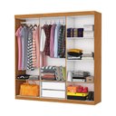 Ver imagem 5 de Guarda-Roupa Solteiro com Espelhos 6 Portas e 2 Gavetas 153cm Multimóveis CR35563 Madeirado/Branco