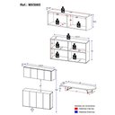 Ver imagem 3 de Kit Armário de Lavanderia Aéreo com Balcão e Tábua de Passar 4 Portas Multimóveis Mx5065 Branco